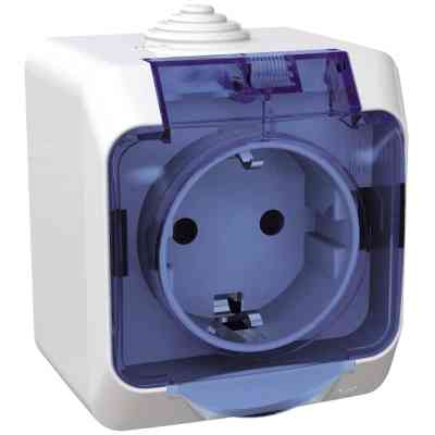 Розетка Schneider Electric CEDAR 2К+С зі шторками та прозорою кришкою белая IP44 (WDE000543) Вінниця