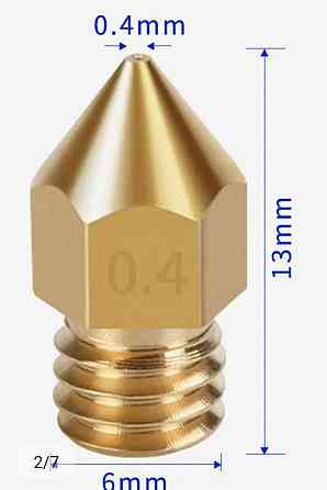 Латунні сопла XMSJ MK8, 0,4 мм, для 3d принтера Київ