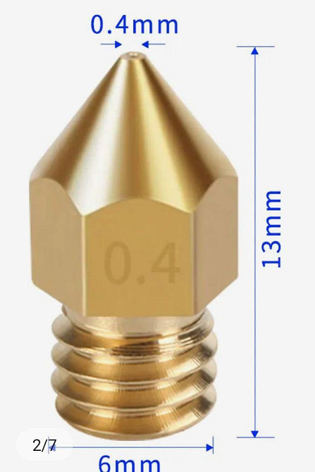 Латунні сопла XMSJ MK8, 0,4 мм, для 3d принтера Київ - фото 3