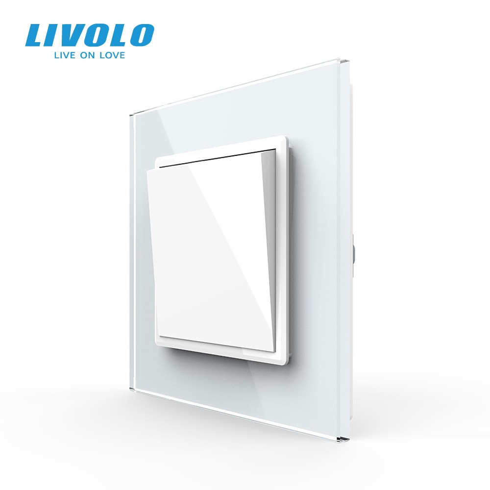 LIVOLO Вимикач універсальний 1-клавішний Livolo білий скло 250В 10А (VL-С7FCMKS-2WP) Коломия - фото 2