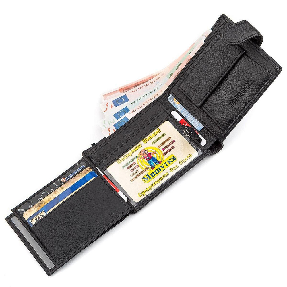 Мужской кошелек ST Leather 18334 (ST102) натуральная кожа Черный Киев - изображение 5