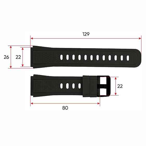 Ремешок для смарт часов K55 Black SBR Киев