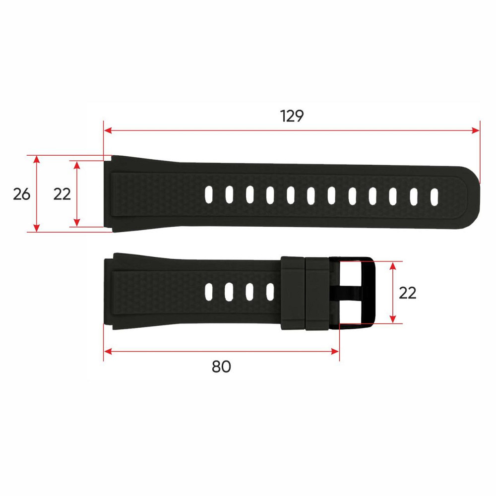 Ремешок для смарт часов K55 Black SBR Киев - изображение 3