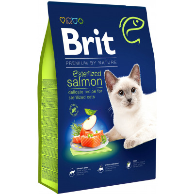 Сухий корм для кішок Brit Premium by Nature Cat Sterilized Salmon 8 кг (8595602553259) Вінниця - фото 1