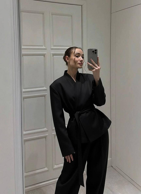 Жіночий стильний класичний костюм-кімано костюмка люкс + підкладка та плечики Одеса - фото 2