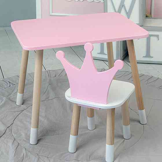 Рожевий стіл та стілець для дівчинки до 7 років Київ