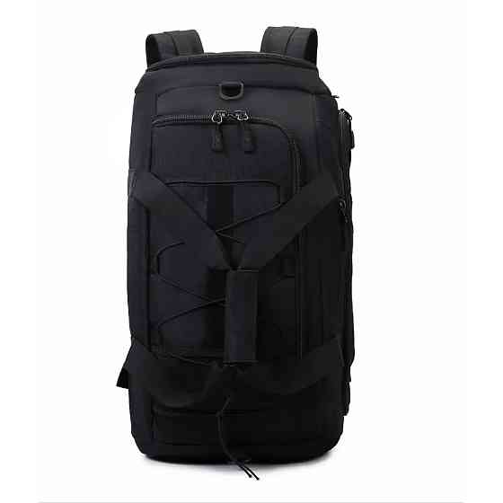 Тактична дорожня сумка-рюкзак 2 в 1 — зміцнена, універсальна чорна WR-95 Львів