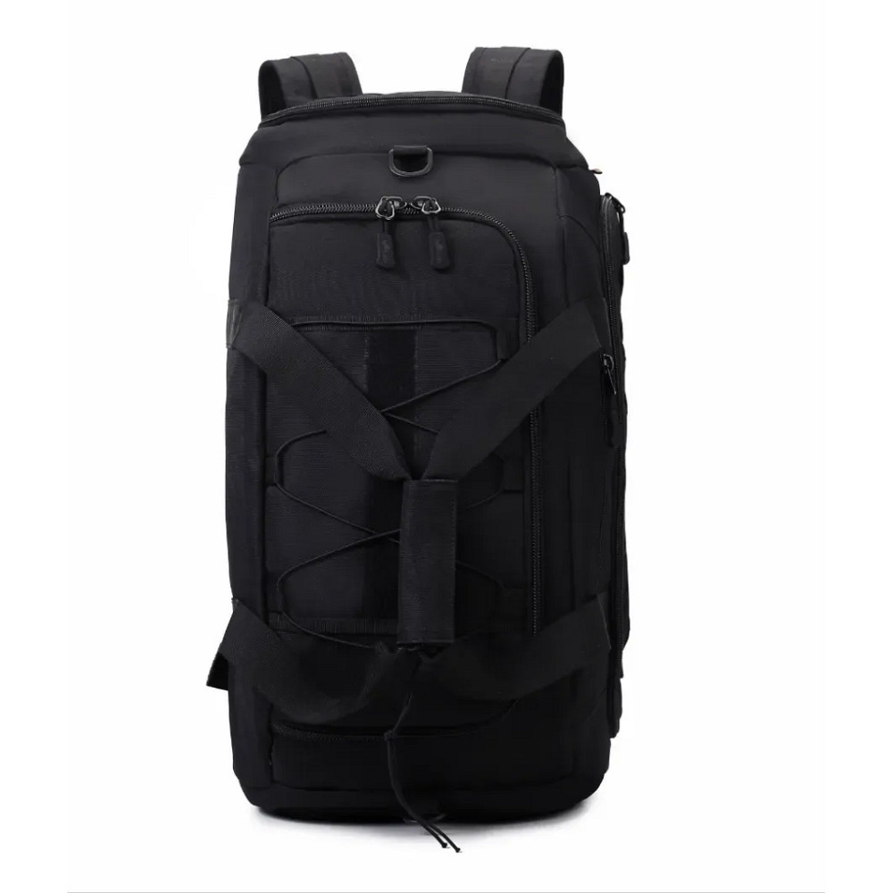 Тактическая дорожная сумка-рюкзак 2 в 1 — упрочненная, универсальная черная WR-95 Львов - изображение 3