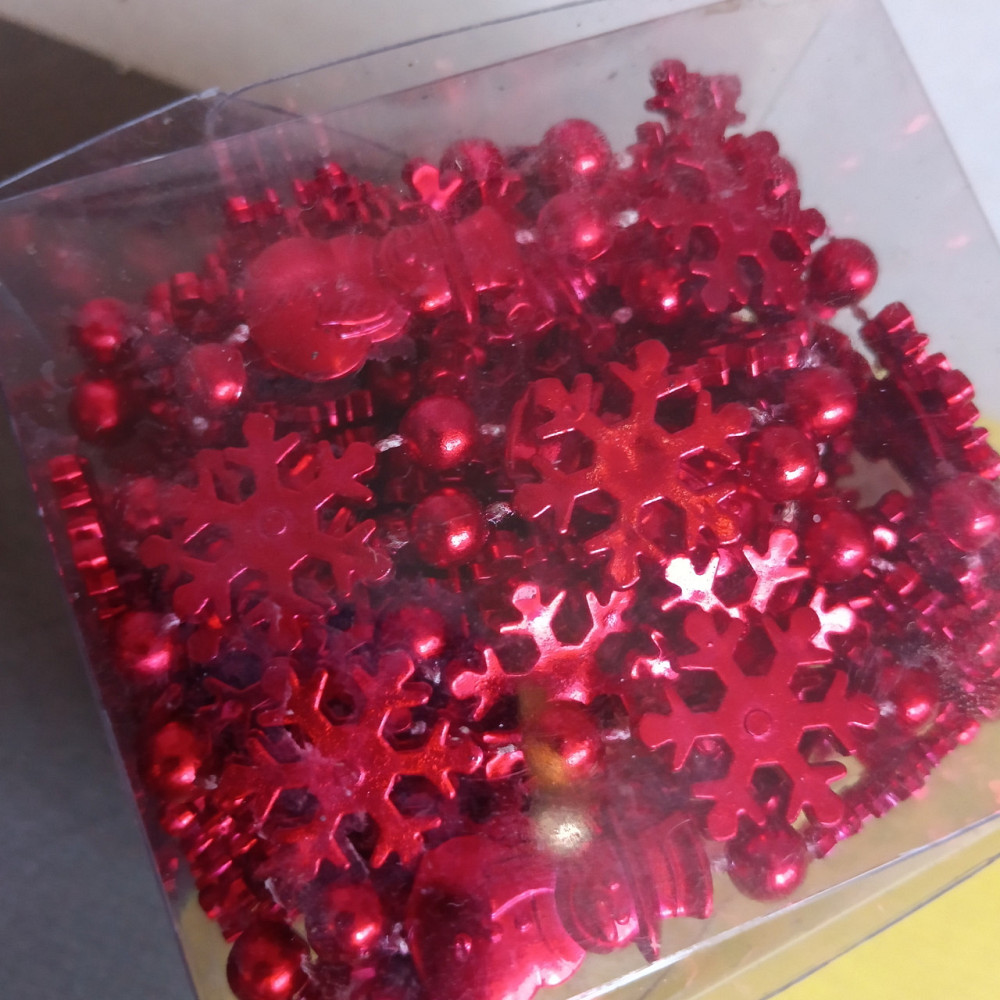 Ожерелье на елку, 10 м красные снежинки. Киев - изображение 2