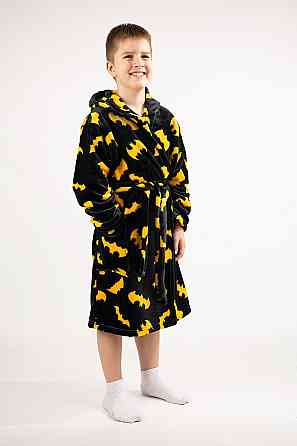 Халат дитячий Бетмен для хлопчика, махровий теплий, велсофт плюш, чорний, халати для хлопчиків 146 Київ