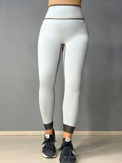 Лосины женские You Are Peri 24052 утепленные на флисе пуш ап с надписью коричневые, коричневый, S Киев - изображение 17