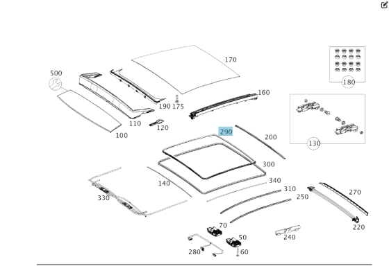 Mercedes-Benz  A2927820000 Ущільнювач зсувного люка GLE Coupe C292 Одеса