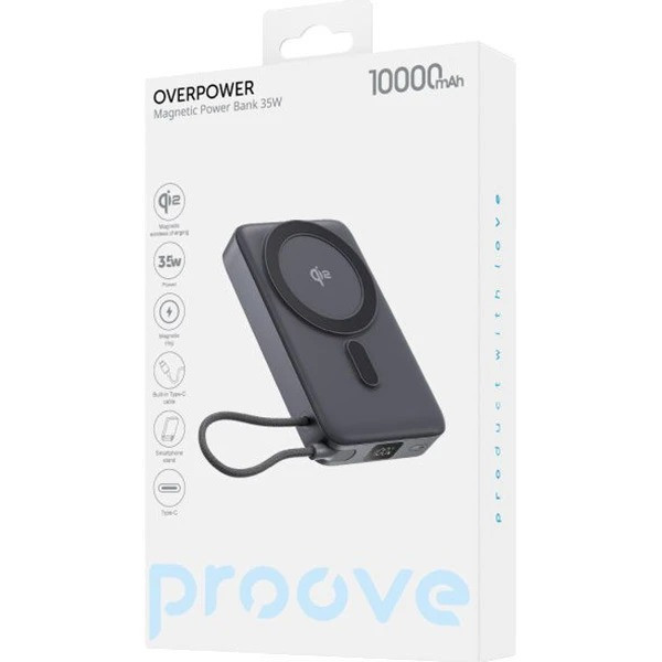 Універсальна мобільна батарея Proove OverPower 35 W 10000 mAh Qi2 Gray (PBOP35012105) ( 17111 ) Харків - фото 4