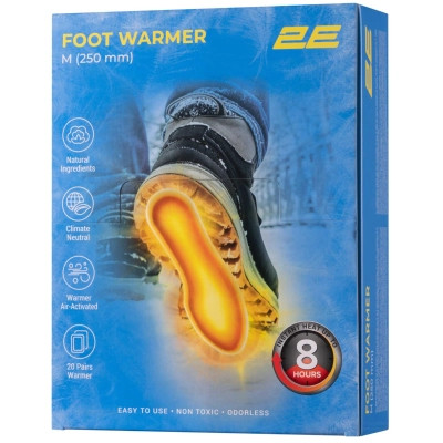 Химическая грелка 2E для ніг розмір M (250 мм), до 8 годин - 20 пар (2E-NAFW8M-DB) Винница - изображение 1