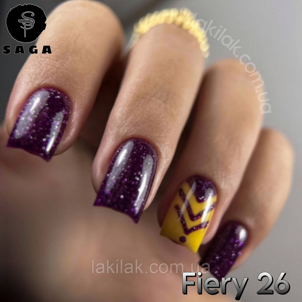 Світловідбиваючий гель-лак SAGA 26 Fiery 9мл Херсон - изображение 1