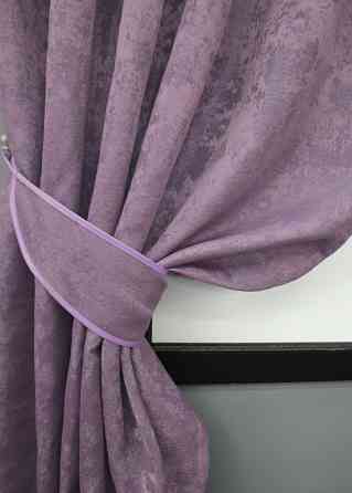 Комплект коротких штор VR-Textil Жакард Sultan XO № 1145ш Фіолетовий 130х170 см 2 шт (35-0236) Київ