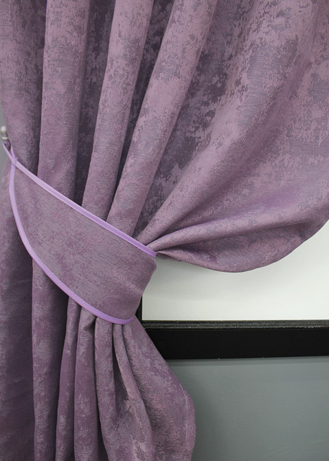 Комплект коротких штор VR-Textil Жаккард Sultan XO № 1145ш Фиолетовый 130х170 см 2 шт (35-0236) Киев - изображение 4