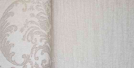 Шпалери вінілові на флізеліні AdaWall Seyyah 1.06х10 однотонні хвилясті смуги структурні світло-бежеві Київ