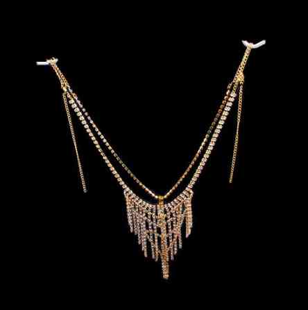 Трусики з камінням та ланцюжками one size золотистий Київ