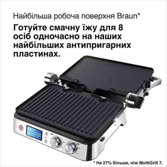 Гриль Braun MultiGrill 9 CG 9040 нержавіюча сталь із чорним Харьков