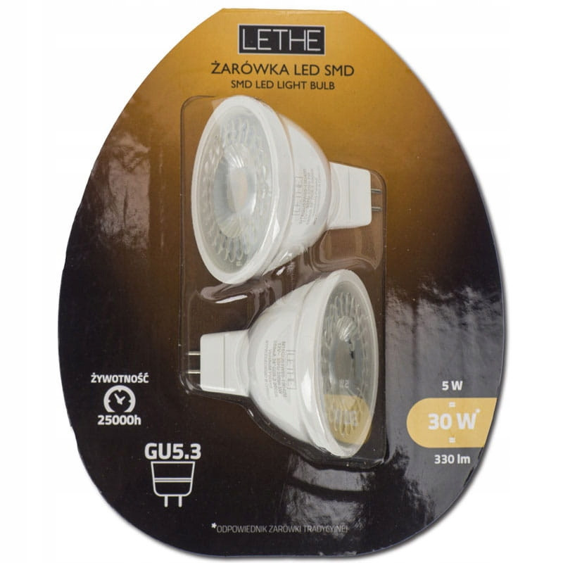 2 светодиодные лампы LETHE SMD 5Вт = 30Вт теплый белый GU5.3 Ровно - изображение 1