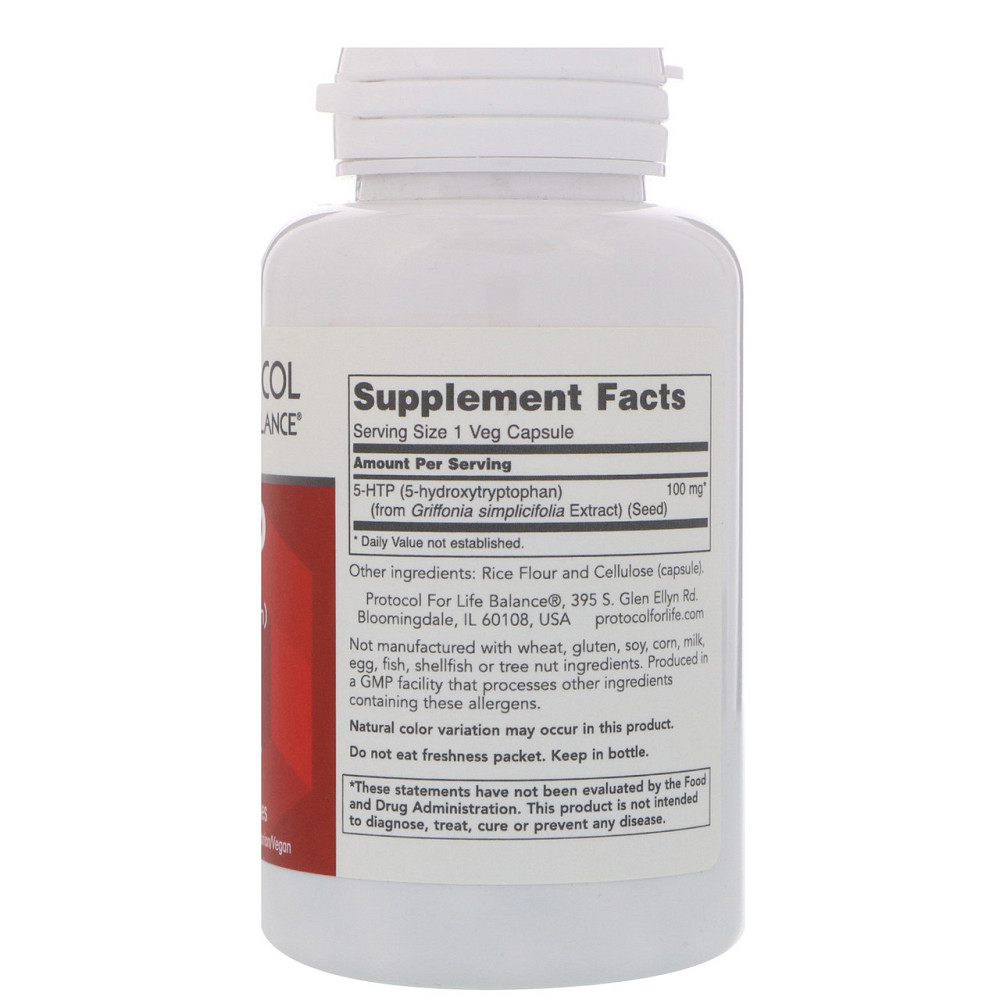 5 -гідрокситриптофан  Protocol for Life Balance 5-HTP 100 мг 90 капс Київ - фото 2