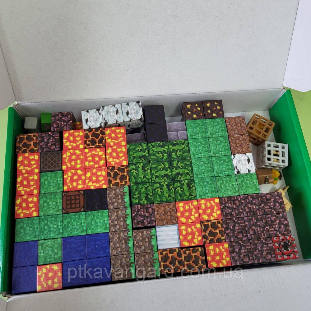 Магнітний конструктор Minecraft два біоми 164 магнітних блоків + 5 фігурок Dream World LZCK 078 Хмельницький - фото 5