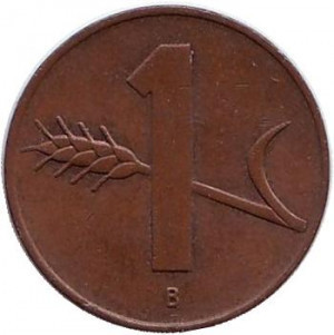 Монета 1 раппен. 1963,58 год, Швейцария. Полтава - изображение 1