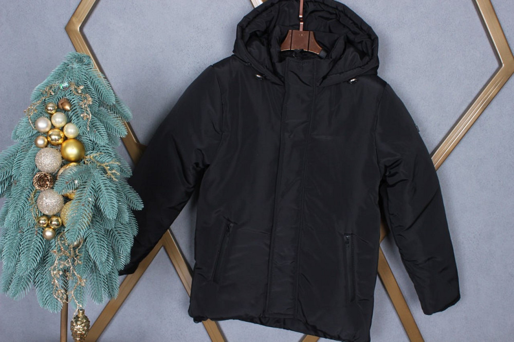 Детская куртка на мальчика подростка еврозима черная 128-134,158 Николаев - изображение 1