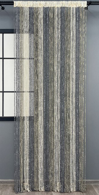 Штори-нитки спіраль з люрексом Сірий з молочно-бежевим 300х300см 1 шт (61-123) Київ - фото 2