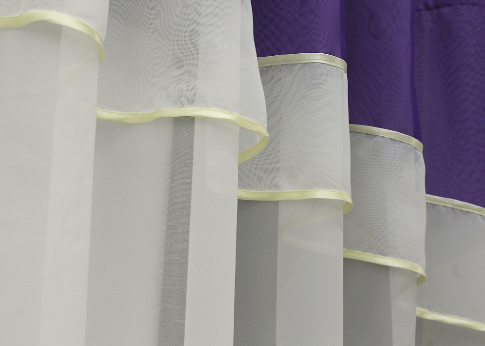Кухонная гардина VR-Textil № 036к арка молочный с фиолетовым 280х170 см (52-0852) Киев - изображение 4