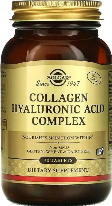Гиалуроновая кислота с коллагеном Solgar Hyaluronic Acid 120 мг 30 таб Киев - изображение 1