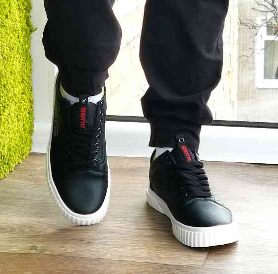 Кросівки NASA Shuttle Чорні Шкіряні Кеди Ванс Чоловічі (розміри: 41,42,43,44) Відео Огляд Дніпро