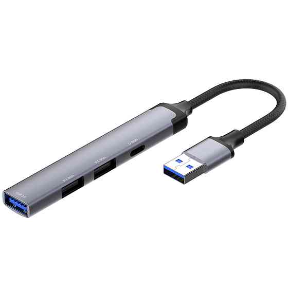 Хаб USB 3.0 -> 2xUSB 2.0+1xUSB 3.0+1xUSB-C Grey ColorWay Вінниця