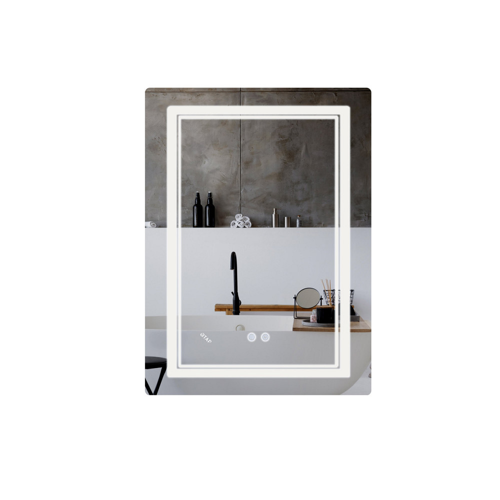 Дзеркало Qtap Cardinal (CA2) 600х800 з LED-підсвіткою Touch, з антизапотіванням, з димером, темп. кольору (3000-6500K) Reverse Київ - фото 1