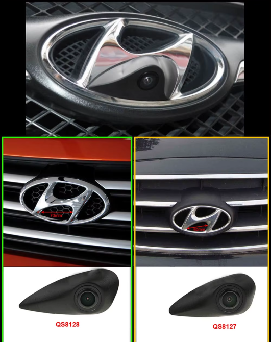 Штатна камера переднього вигляду QS-8128 AHD 720/1080 Hyundai front logo (29 х 68 мм) Size M Вінниця - фото 8