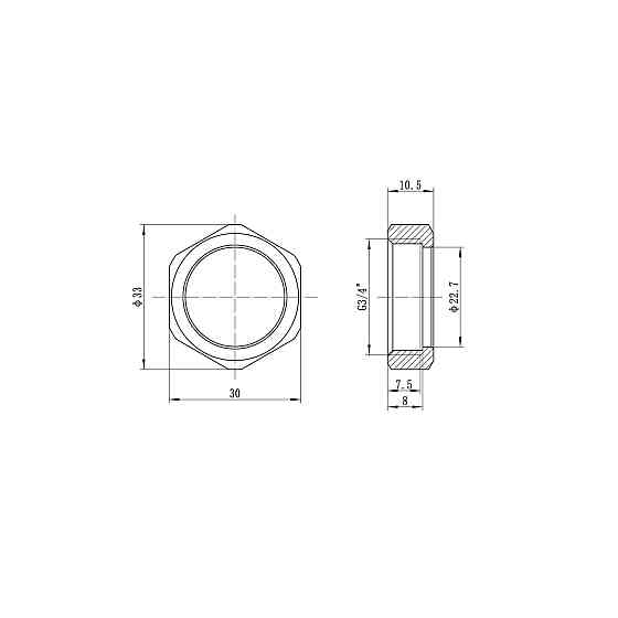 Переходник под евроконус с накидной гайкой Koer KA.A08F-16E - 16(2.2mm) x 3/4