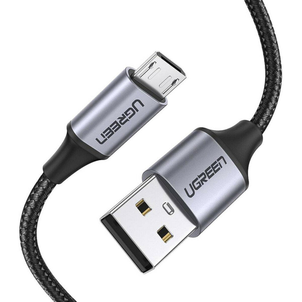 Кабель UGREEN US290 USB 2.0 A - Micro USB нікельований з обплетенням 2m, колір чорний UGR-60148 Одеса - фото 1