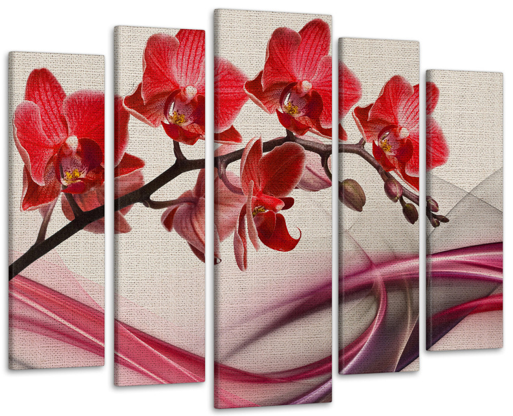 Модульна картина у вітальню / спальню Абстракція Орхідеї Art-419_5 ( 80х118см ) Київ - фото 1