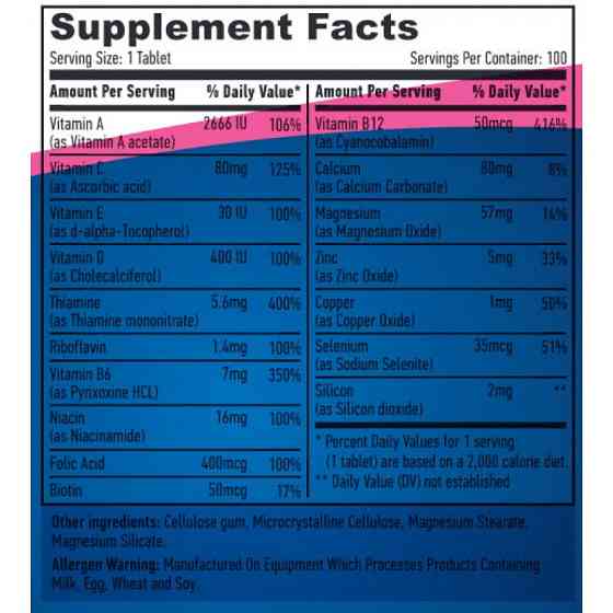 Витамины и минералы Haya Labs Basic Adult Multivitamin 100 tabl Луцк