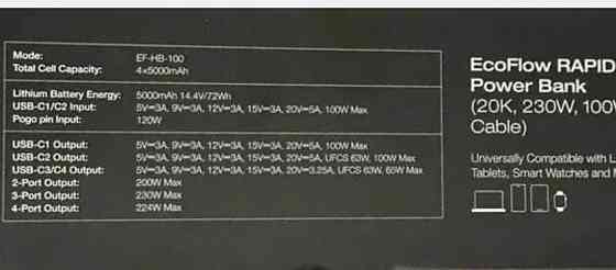 Повербанк EcoFlow RAPID Pro 20000 mAh, 230W. Харків