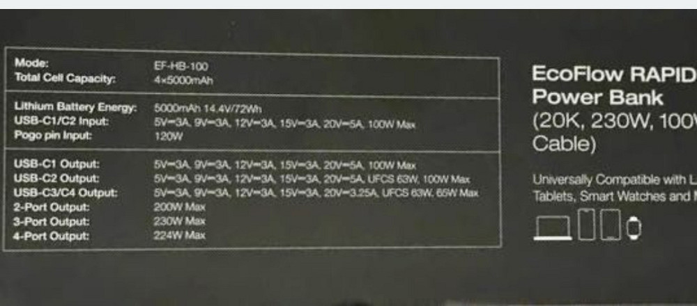 Повербанк EcoFlow RAPID Pro 20000 mAh, 230W. Харків - фото 1