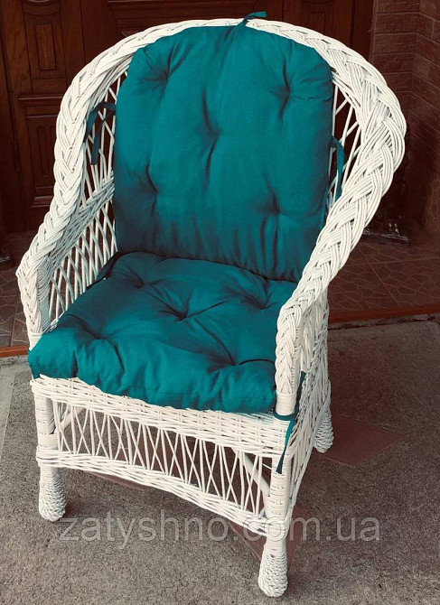Крісло з лози біле | Київ - фото 4