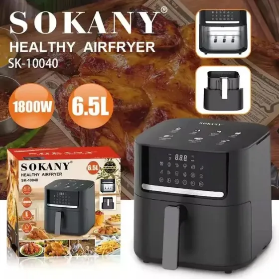 Аэрофритюрница Sokany SK-10040 1800Вт сенсорное управление, чаша с антипригарным покрытием 5 кг Одесса