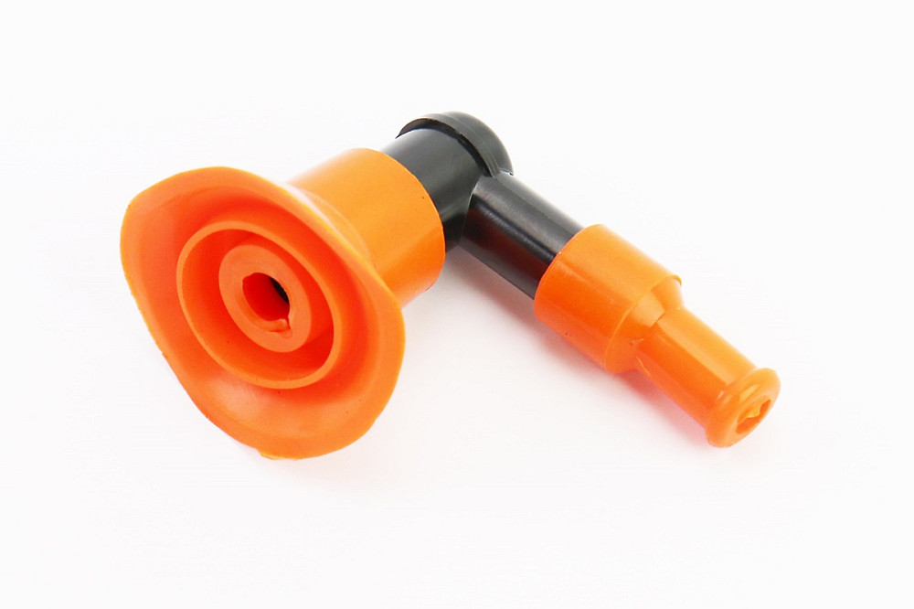 Ковпачок свічки "люлька" 90град з гумкою великий, ПОМАРАНЧЕВИЙ Київ - фото 1