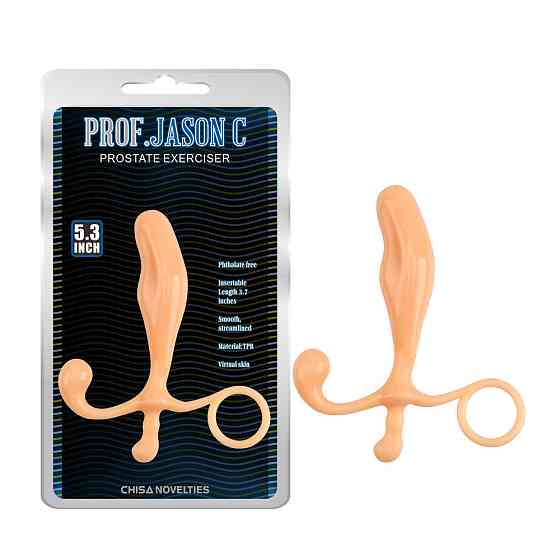 Массажер простаты Chisa Prof.Jason C Prostate Exerciser с анатомическим рельефом, бежевый Sex Aura Киев