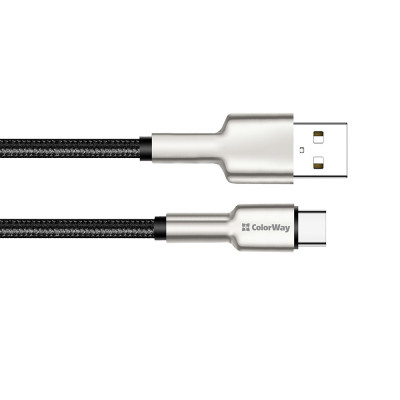 Дата кабель USB 2.0 AM to USB-C 1.0m head metal black ColorWay (CW-CBUC046-BK) Винница - изображение 4
