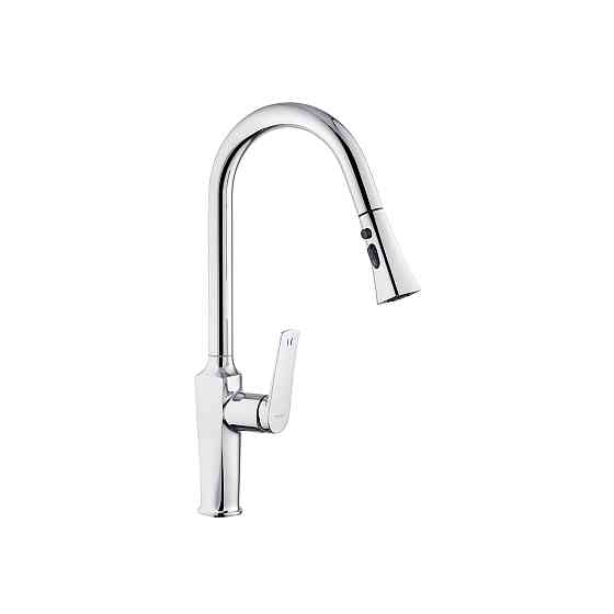 Смеситель для кухни с выдвижным изливом Kroner KRP Makon - C030-T хром Киев