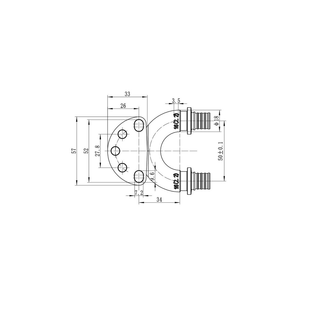 Кутник настін з наскрізн.проход.та ВР Koer KA.LW16-06F-16 (KR4882) Київ - фото 4
