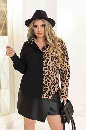 Елегантна блуза з леопардовим принтом "Sanna" | Норма і батал Київ